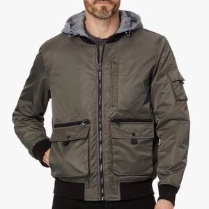 Levi’s hooded bomber jacket utility coat nylon army green outerwear outdoors